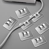 12 PCS Adhesive Cable Clips, Wall-Mounted Cable Management Organizer for Charging Cords and Small Wires, Self-Adhesive Wire Holder for Home and Office
