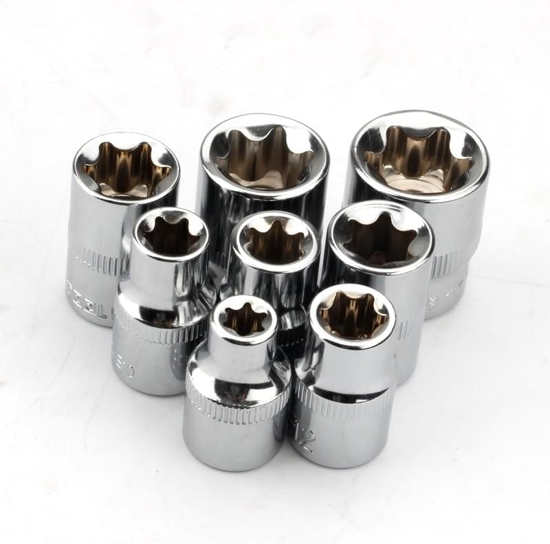 8pcs 3/8" Torx Star Socket Set E Type E8 E10 E11 E12 E14 E16 E18 E20 Hand Repair Tools