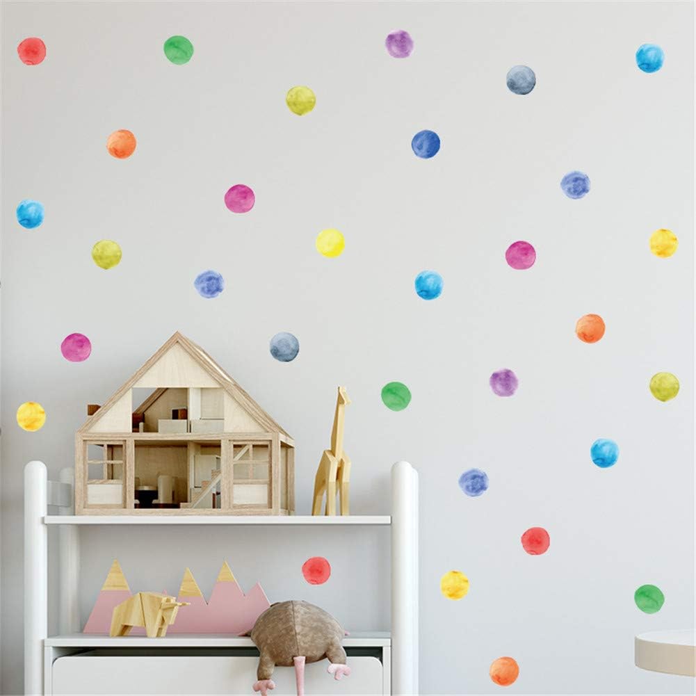 Wajade 60 PCS Colorful Dots Wall Stickers Round Circle Wall Decal Stickers for Baby Nursery Room 8 51VDKN4qQ8L. AC SL1001