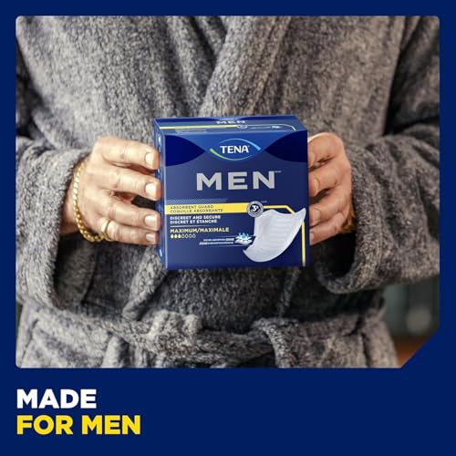 Image of TENA Men Maximum Guard Incontinence Pad for Men, Maximum Absorbency, (60 Total - 3 Packs) | Disposable, Maximum Bladder Control Pad for Adults, Dry-Fast Core, Leakage Protection, Odor Control