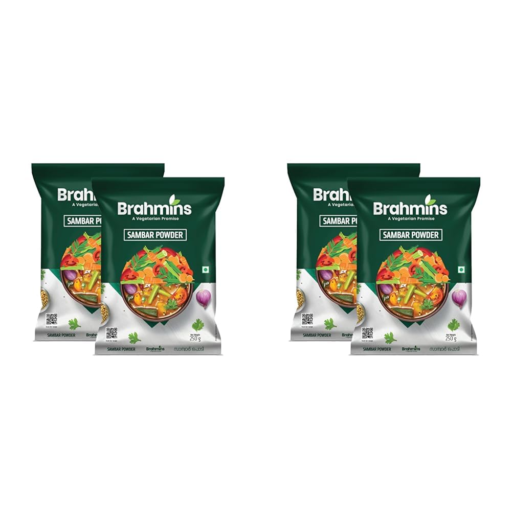 Brahmins Sambar Powder – A Vegetarian Promise| Mixed Masala for Sambar Preparation| 100% Vegetarian| 250g x 2| 500 g (Pack of 2) (B0D8176W8H) Amazon Price History, Amazon Price Tracker