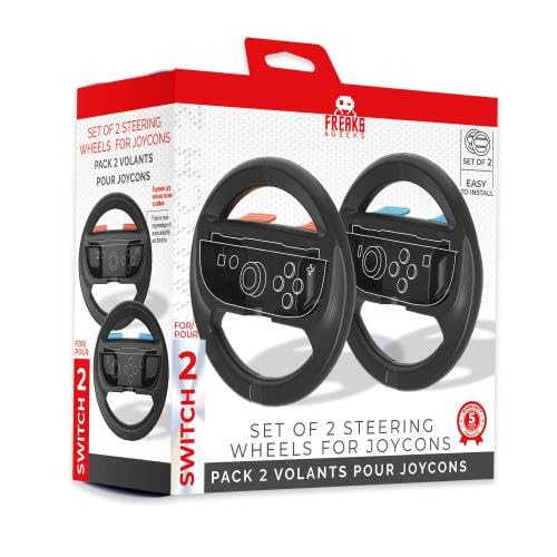 Freaks and Geeks -Pack 2 Volants Switch 2 pour Joy-con (Noir)