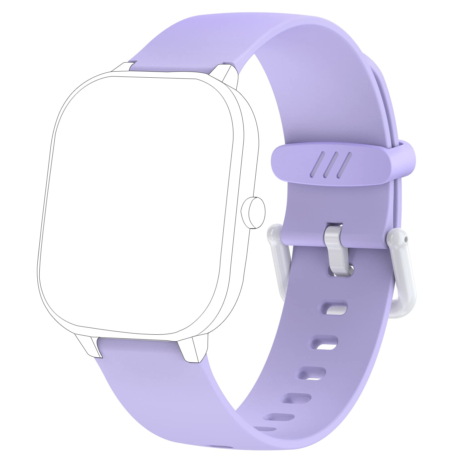 HENGTO Soft Silicone Smart Watch Replacement Strap for Boys Girls,for H39PLUS(A-purple)