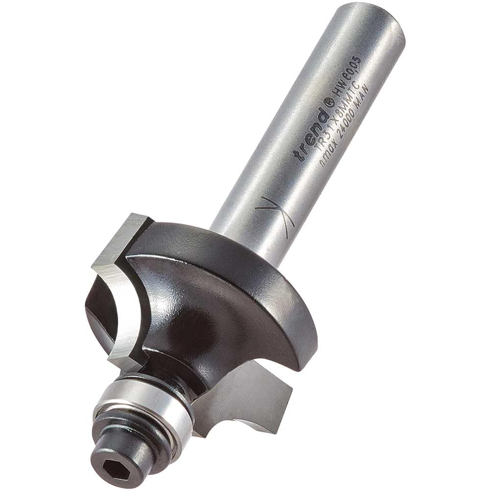 Trend Trade Kugelgelagerter Schrägfräser für Türen, 8 mm Schaft, 3 Grad, 38.1 mm Schnittlänge, Hartmetallbestückt, TR38X8MMTC