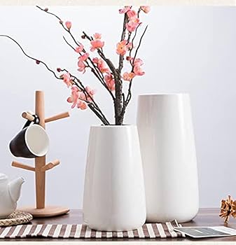 Amazon.co.jp: フラワーベース 大きめ 白 花器 花瓶 陶器 シンプル