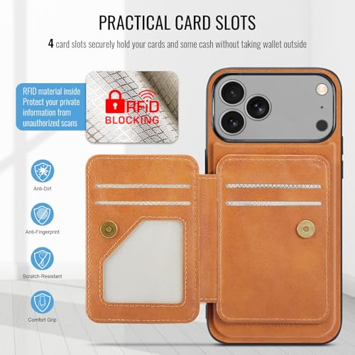 Étui iPhone 15 marron en silicone avec rabat magnétique détachable