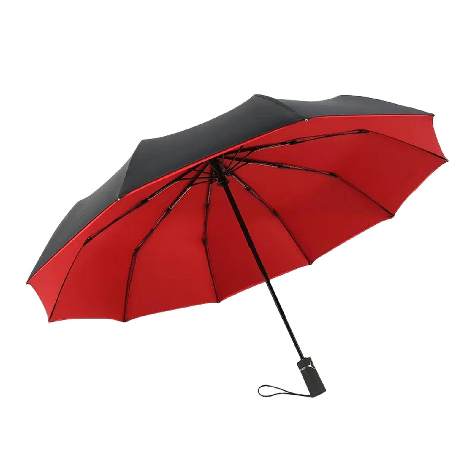 Ombrello Pieghevole Ombrello A Doppio Strato Completamente Automatico di Grande Pioggia E Pioggia A Doppio Utilizzo Ombrello Pieghevole Aziendale-Rosso