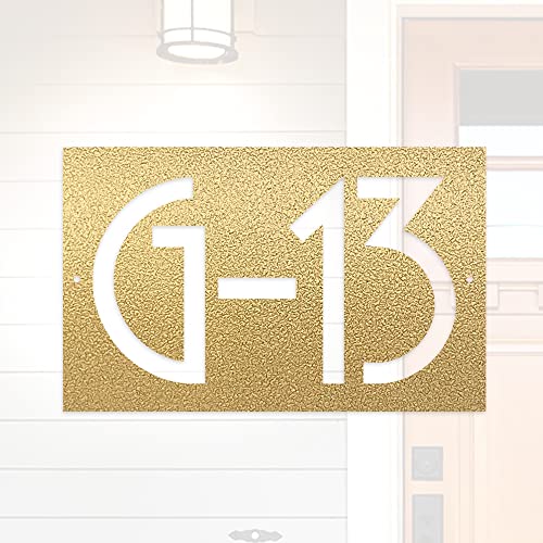 Peronalizable Rectangular Metal House Number Sign | Mid Century Modern Metal Address Plaque | Retro Style Address Numbers | Customized Visible Address Sign #TOP6