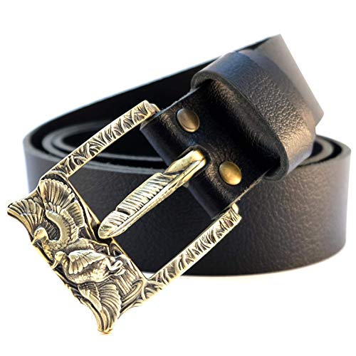 Leather belt with brass buckle Duck Season, Hunters solid brass belt buckle duck season for 1.5 inch belts for men and women