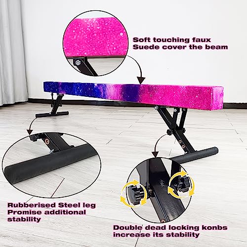 FC FUNCHEER 8FT Folding Balance Beam -Gymnastics Beam -Wood core Floor Beam - Anti-Slip Bottom -Faux Suede Cover -Stainless Hinge and Carrying Bag for Kids Training at Home … - Thumbnail 3