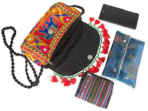 Satchel Handbag Purse Crossbody Colorful Tassels Women Fashion Boho Coin Wallet Accessories Elephant Unique2