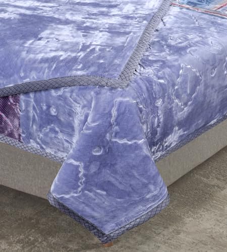 Image of Petals Dreams Snow Drop Blanket Single Bed for Moderate Winter, 900 GSM, 2 Ply, Cloudy Mink Blanket (160x220 cm) (Multicolor)
