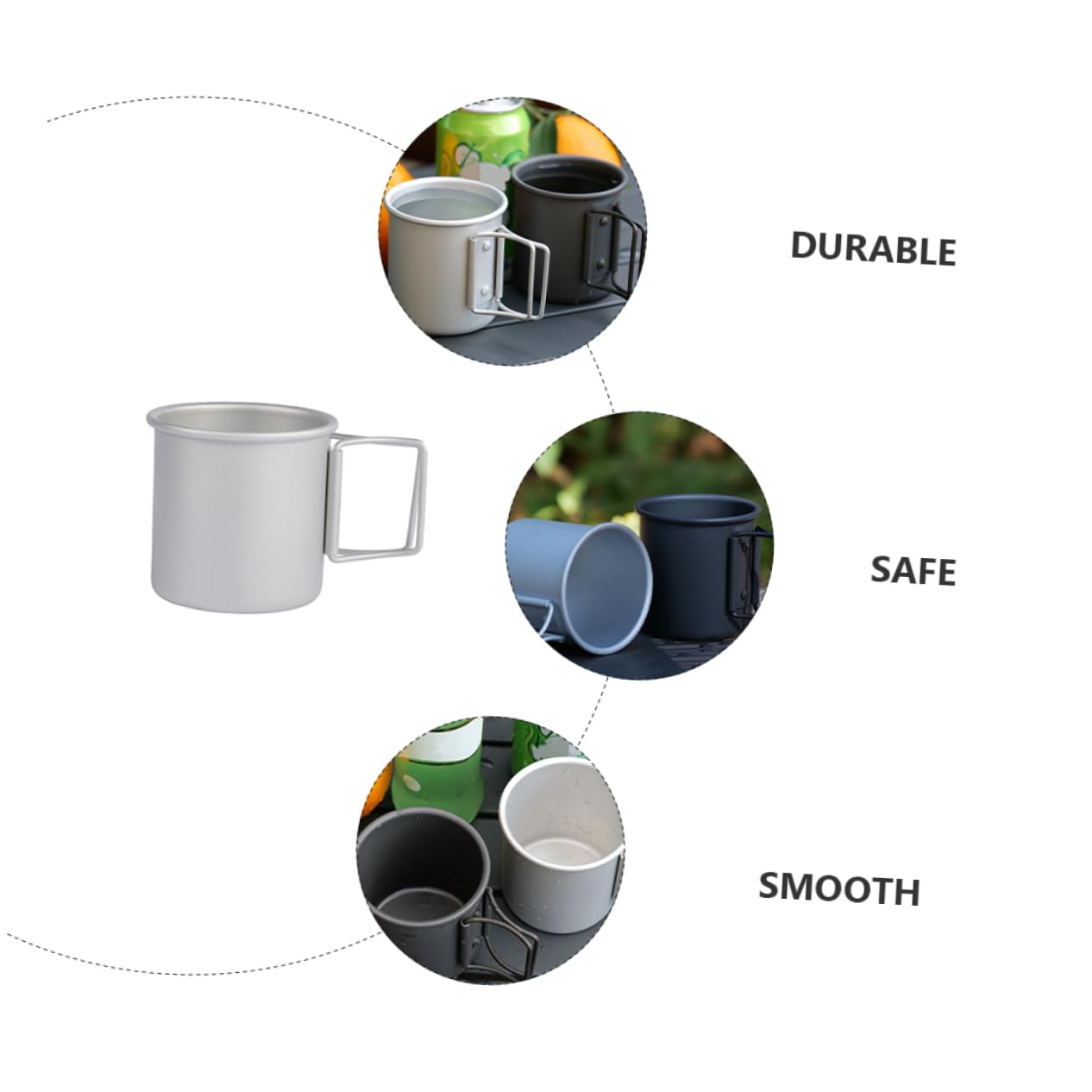 TOYANDONA 2 set Tazza Pieghevole In Alluminio Per Acqua Potabile Manico Per Esterni Da Viaggio Da Campeggio Pieghevole Portatile Contenitore Per Acqua 2 pezzi*2