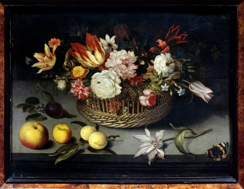 Johannes Bosschaert Animaux Art Poster grand tableau fleurs 60x90