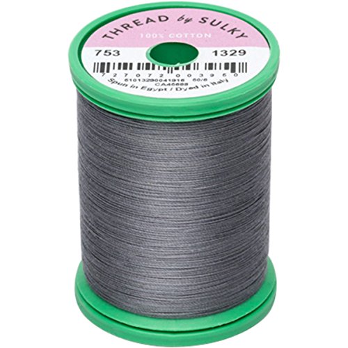 Hilo Sulky Cotton & Steel 50wt 660yd Gris Oscuro miniatura 1