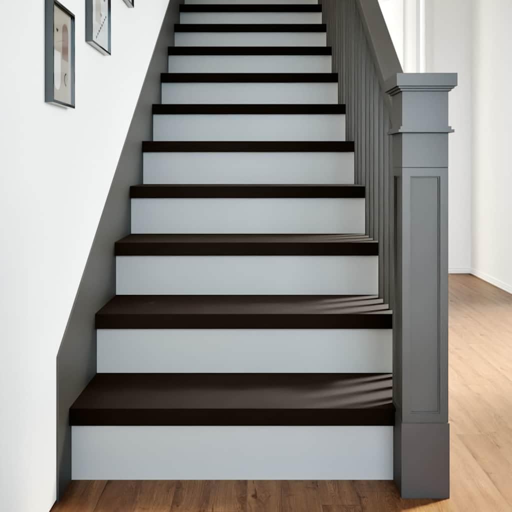 Scalette in rovere massiccio 2 pezzi 80x30x2 cm marrone-nero