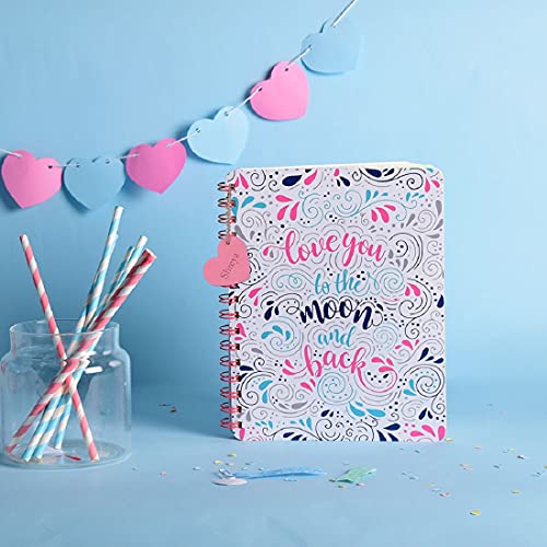 Doodle Head Over Heels Premium Hard Wiro Bound Non Dated Diary/Notebook (6.5 X 8.5 Inches, 80 GSM, 192 Ruled Pages) Diary for Girls, Birthday Gift for Girls, Gift for Girlfriend