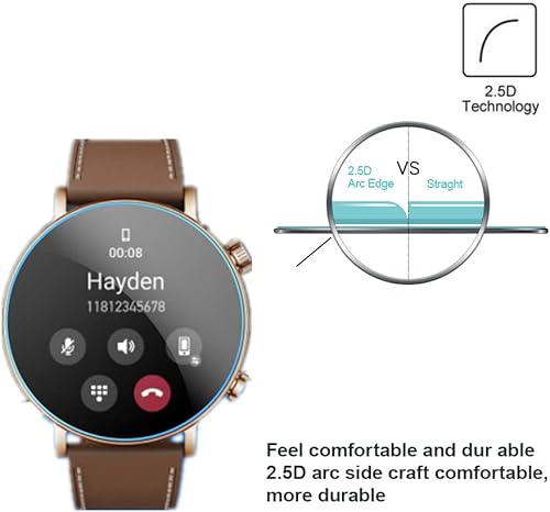 Miniatura 4 de [3 piezas] Protector de pantalla compatible con Amazfit GTR 3 Pro edición limitada, película protectora de vidrio templado antiarañazos 9H