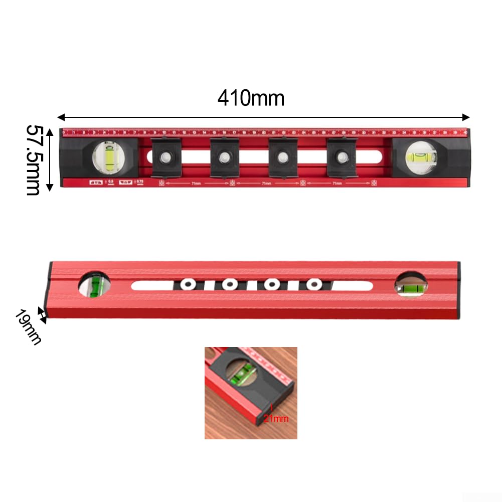 Herramienta de instalación de enchufes con plantilla de perforación, regla de nivel de posicionamiento de orificio de 4,8 mm para plantilla de salida eléctrica, aleación de aluminio para nivel de