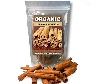 100% Gourmet Cassia Cinnamon Sticks 4 oz Whole Pure Natual and fresh Cinnamon stick Non-GMO, Organic from Indonesian for ocassional and decoration Use in Resealable bag for Keep fresh, Canela entera en rama