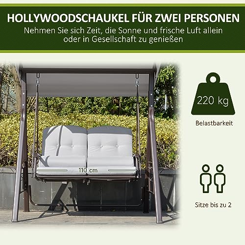 Outsunny Hollywoodschaukel 2-Sitzer Gartenmöbel mit modernem Design