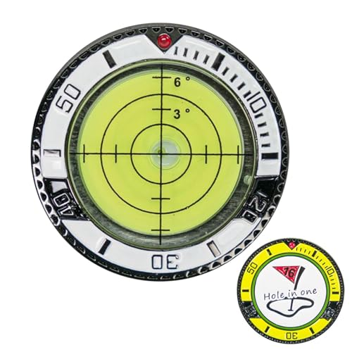 Walopola Golfball-Marker-Wasserwaage, Golfmützen-Clip-Ball-Marker mit hoher Präzision, Golf-Trainingswerkzeug zur Verbesserung Ihres Putting-Spiels, Lesen von Grün, Pokerchip-St, Blasen-Wasserwaage,