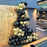 Black and Gold Balloons, 50PCS 12 Inch Black and Gold Confetti Balloon Party Decorations for Birthday,Graduation,New Years,Wedding,Engagement Party Decorations - Image 3