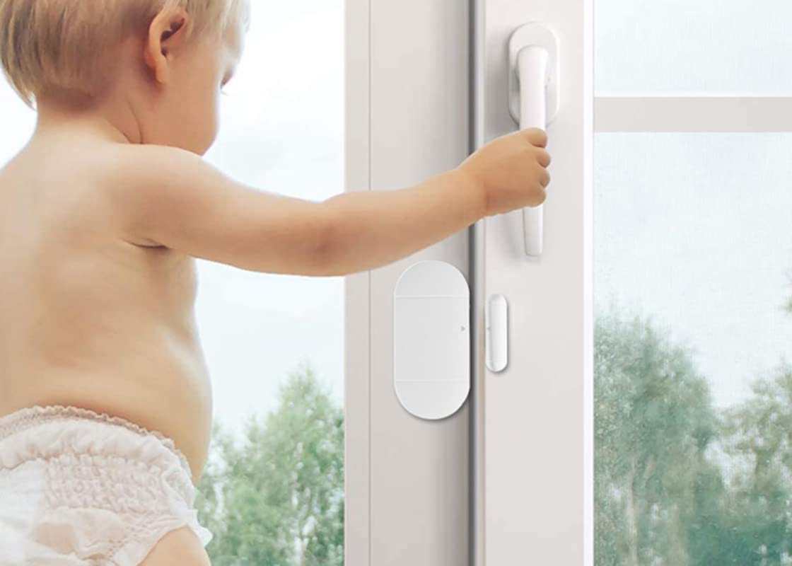 ThreeH Bezprzewodowy czujnik alarmu do drzwi z pilotem 130 dB Anti-Theft Syrena magnetyczna długa gotowość, niski alarm, do domu, sklepu, garażu