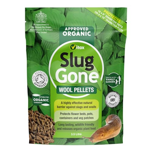 Vitax Slug Gone Wool Pellets Natural Organic Barrier To Protect Borders Pots & Containers From Slugs And Snails Long Lasting - 3.5L
