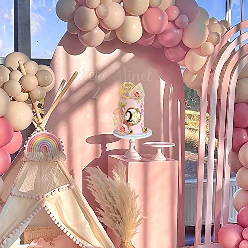 20 Pcs Flower Cake Toppers Butterfly Cake Decorations Boho Cake Toppers With Palm Leaves Artificial Pink Flower Ginkgo Leaves For Girls Birthday Party Wedding Baby Shower Supplies (Pink) #TOP6