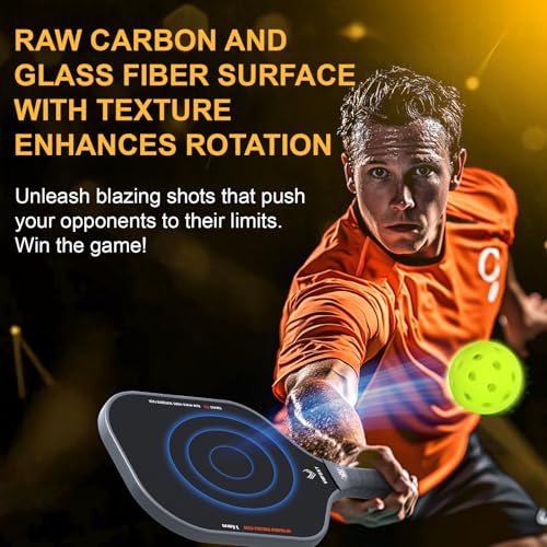 image for VUFOXT Pickleball Paddles Set of 2, Lightweight Raw Carbon and Glass F