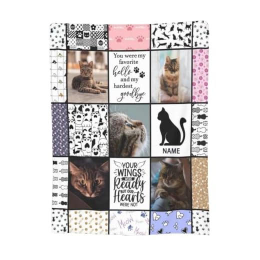 Personalized Cat Memorial Photo Blanket