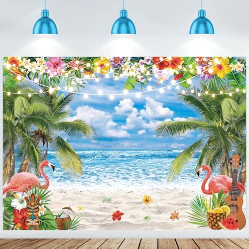 Toile de fond d'été hawaïenne pour photobooth de fête Aloha et anniversaire