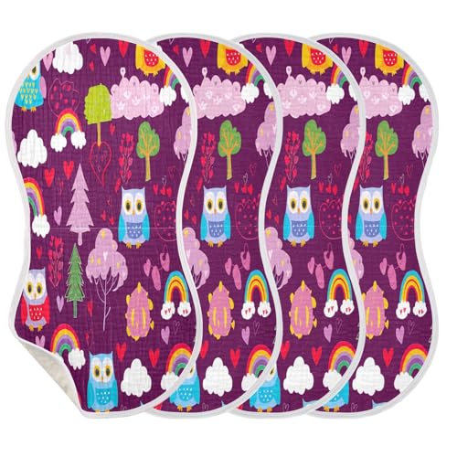 Kigai Owls Baby Burp Cloths Extra Soft and Absorbent Burping Rags Cotton Burping Clothes Baby Washcloths for Newborn Boys Girls - 1 Pack3