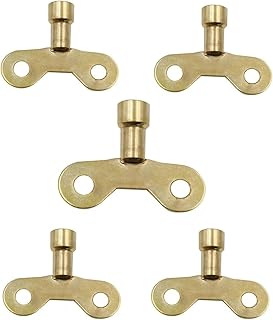 5Pcs Gold Radiator Plumbing Bleed Bleeding Key Solid Brass Radiator Plumbing Keys Metal for Venting Air Switch Spool Radia...