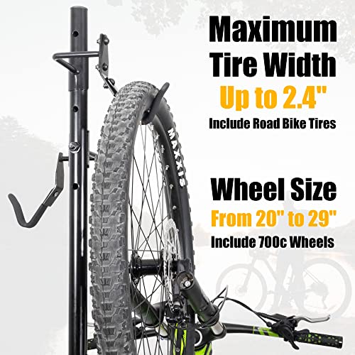 Cyclingdeal 2 Bike Vertical Freestanding Rack - Fully Adjustable Gravity Storage Stand - Safe & Secure For Hanging Mtb Road Bikes In Garage Or Home - For Wheels Sizes Up To 29" #TOP3