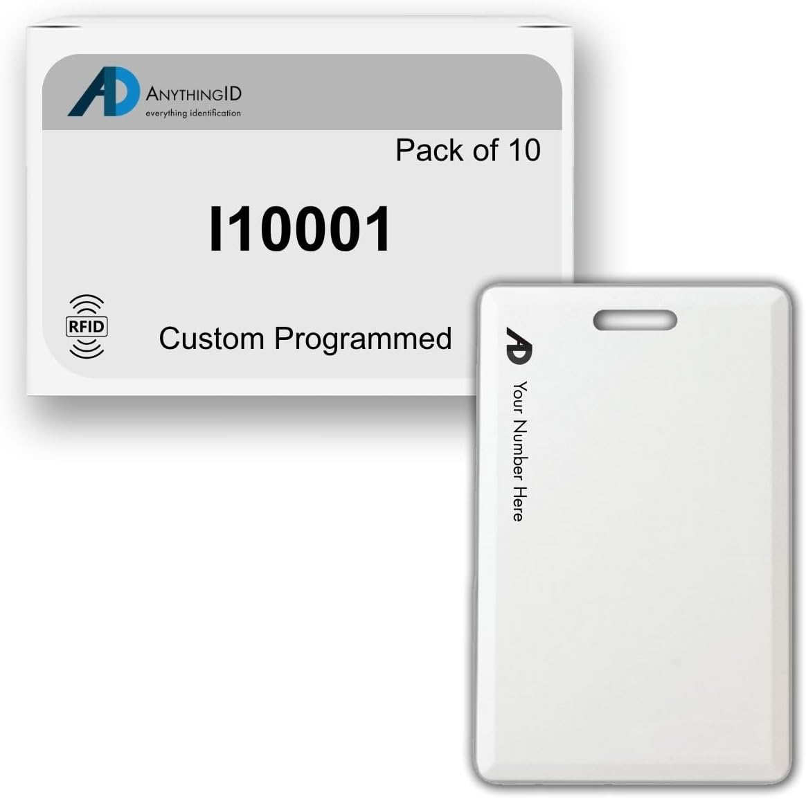 Custom Same Day 34 Bit Clamshell Cards Compatible with I10001 125 kHz Proximity Readers (10 Pack) | Replaces HID 1326 ProxCard II - Choose Your Facility and Range