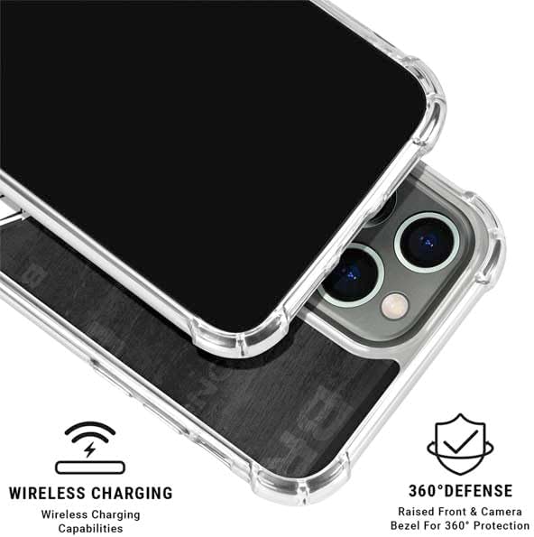 Skinit Clear Phone Case Compatible with iPhone 15 Pro Max - Officially Licensed NFL Denver Broncos Black & White Design