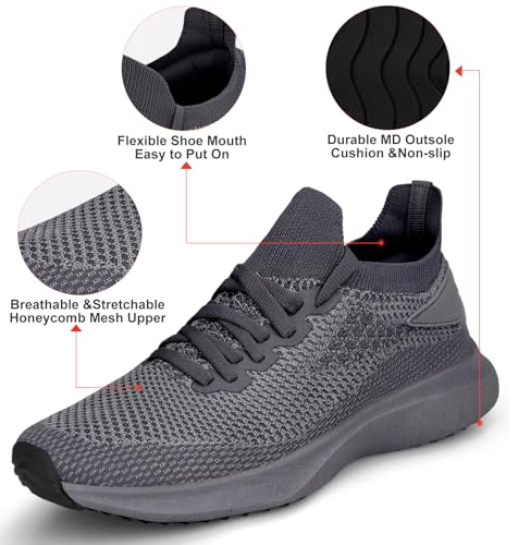 Image of Abboos Women's Walking Shoes - Lightweight Breathable Tennis Sneakers for All-Day Standing & Gym Workouts, Non-Slip Athletic Shoes for Travel and Jogging