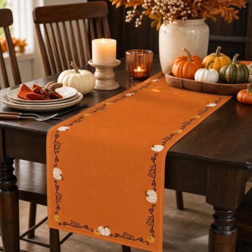 Thanksgiving Pumpkin Decor Fall Table Runner Tablecloth Rectangular 72x13’‘ - image 2