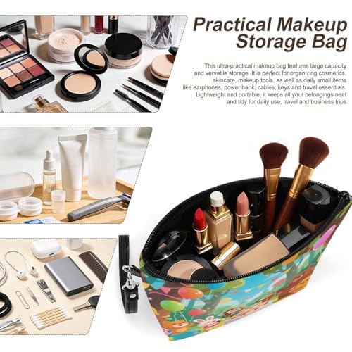 Bolsa de cosméticos para mujeres con estampado original de animales del bosque 4