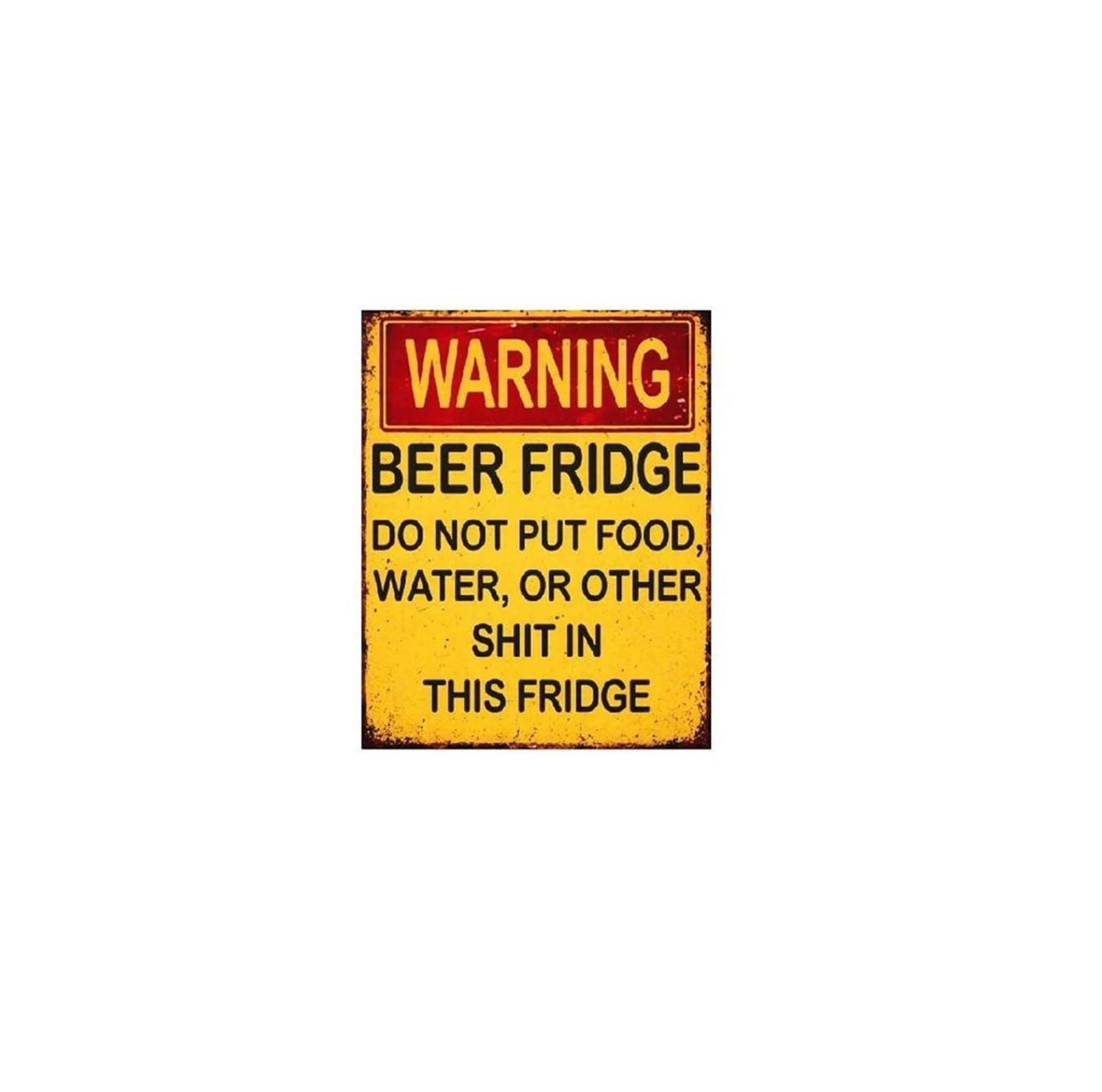 PKNVKZIDK Funny Beer Fridge Sign Metal Tin Sign Restocking Fee Applies Vintage Humorous Wall Decor for Man Cave Garage or Home Bar 8 X 12 in