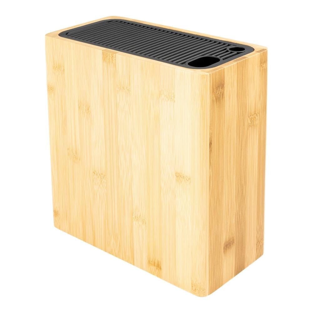 Rockingham Forge Universal Knife Block, Extra Large Storage Block with 28 Slots, Bamboo KB-6824WB