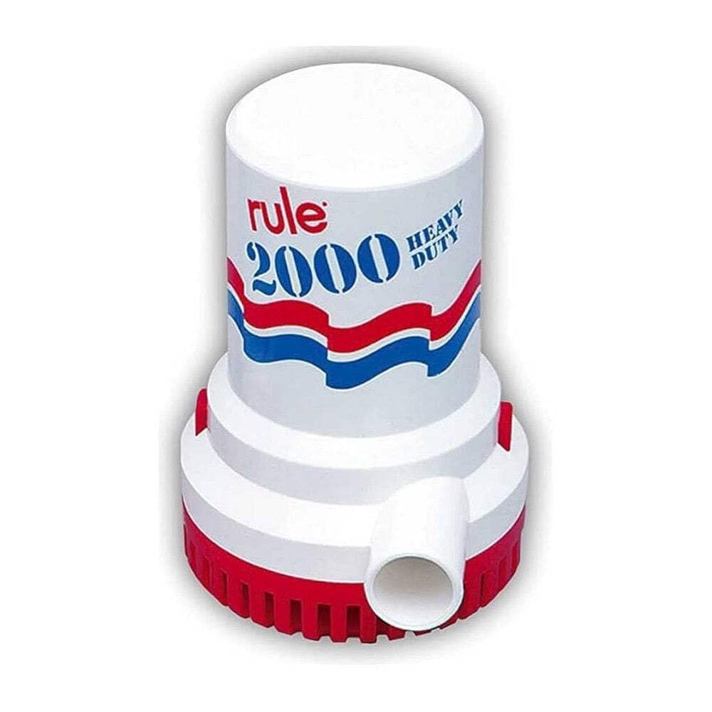 Pompe de cale Rule 2000 12V 135l/min pour évacuer l'eau de pluie du bateau au port
