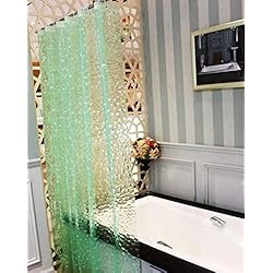 Barras Para Cortinas De Baño Carrefour BSTT Cortinas de Ducha antimoho y Lavables PEVA Cubo 3D Cortina de baño Decorativa para el hogar y el Hotel Verde 180 x 200 cm
