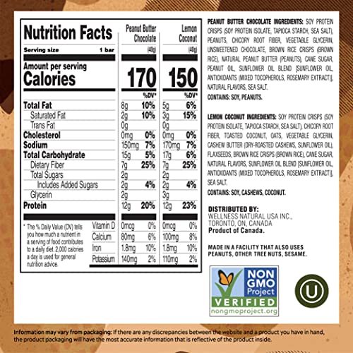 Simplyprotein Vegan Protein Bars - Plant-Based Protein Bars, Contain 12G Of Protein, 2G Of Sugar, Gluten Free, Dairy Free, Non-Gmo Project Verified, Healthy, Light & Crispy Texture - Peanut Butter & Lemon Variety, (16 Bars) #TOP3