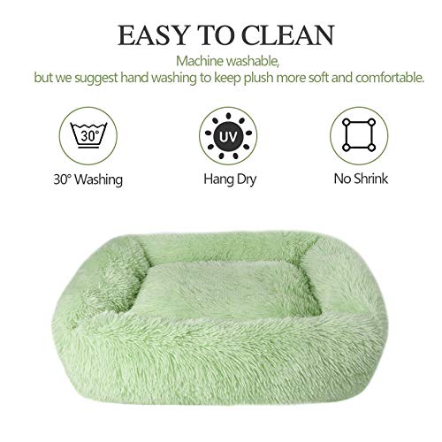 Lucky Monet Puppy Kitten Bed 16.9" X 13.8", Fluffy Calming Small Dog Cat Bed Washable Dog Beds With Sides Soft Dog Crate Bed For Sleeping (Xs, Green) #TOP5