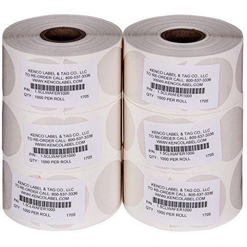 Clear Wafer Package Seals 1.5" Circle Tab Sticker Labels By Kenco (6 Pack (6,000) #TOP1