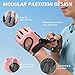 LIFECT Freedom Workout Gloves, Knuckle Weight Lifting Shorty Fingerless Gloves with Curved Open Back, for Powerlifting, Gym, Women (Pink, Medium)