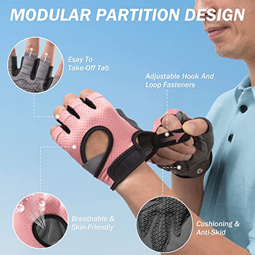 LIFECT Freedom Workout Gloves, Knuckle Weight Lifting Shorty Fingerless Gloves with Curved Open Back, for Powerlifting, Gym, Women and Men - Image 6